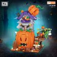 MOC NON  New MINI Halloween Pumpkin Ghost House Building Block Creative Friends Roleplay Party Hut Bricks Toys Halloween Kids For Sale