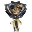 Preserved Flower Bouquet - Classic Black & Gold Roses Fashion