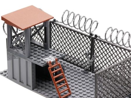 MOC NON  Zombies The Walking Dead Wire Mesh Prison Post City SWAT Building Blocks Figures Bricks Education toys  Kids Online Hot Sale