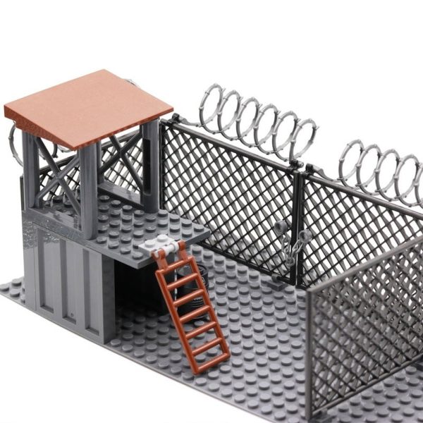 MOC NON  Zombies The Walking Dead Wire Mesh Prison Post City SWAT Building Blocks Figures Bricks Education toys  Kids Online Hot Sale