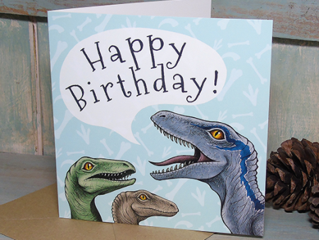 Velociraptors Birthday Card For Sale