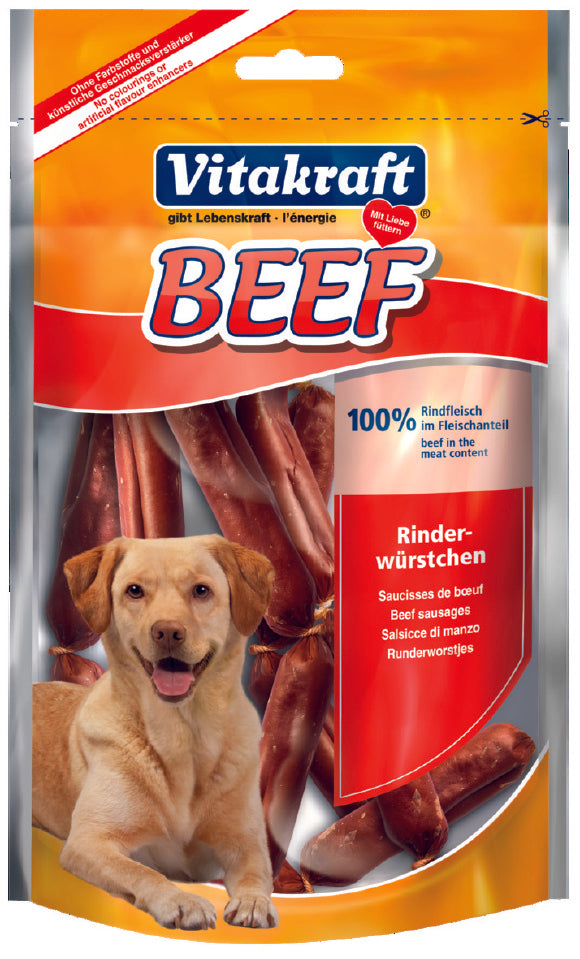 Vitakraft Beef Sausages Dog Treat 80g Hot on Sale