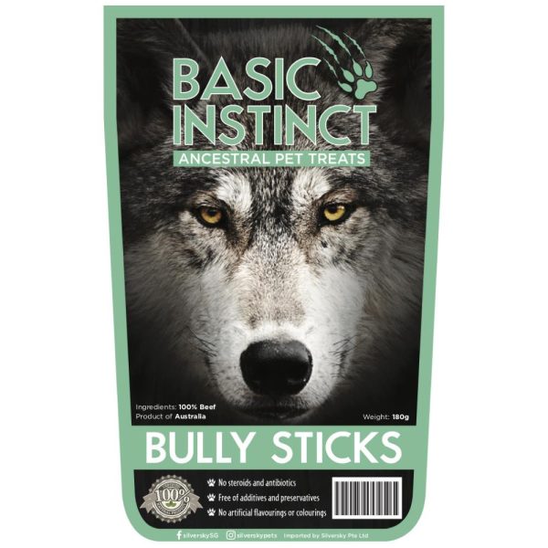 Basic Instinct Bully Sticks Dog Chew Treats 180g For Cheap