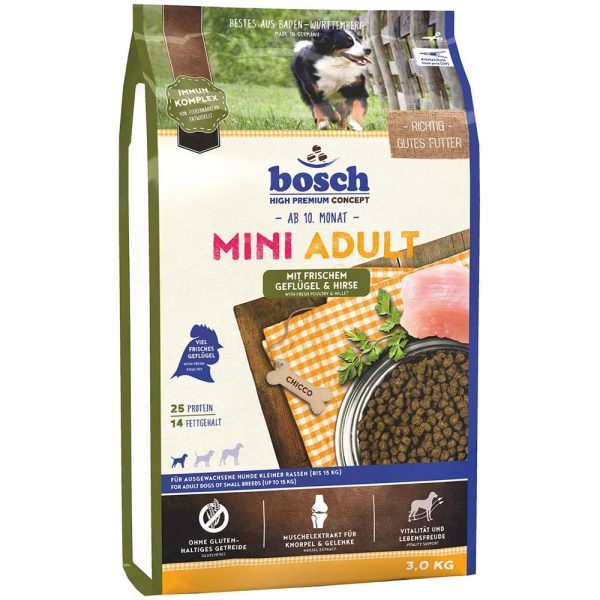 Bosch High Premium Mini Adult Poultry & Millet Dry Dog Food 3kg Discount