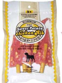 Bow Wow Sweet Potato Chicken Rib Dog Treat 80g Supply