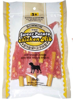 Bow Wow Sweet Potato Chicken Rib Dog Treat 80g Supply