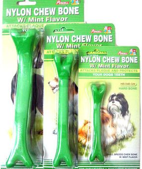 Percell Nylon Green Mint Chew Hard Bone Medium Online Sale