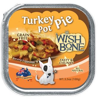 Wishbone Grain Free Turkey Pot Pie Tray Dog Food 100g Hot on Sale