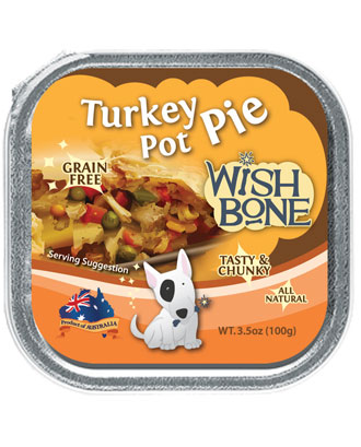 Wishbone Grain Free Turkey Pot Pie Tray Dog Food 100g Hot on Sale