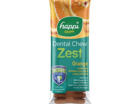 10 FOR $12: Happi Skippi (Doggy) Zest Orange 4 Inch Dental Dog Chew 25g Supply