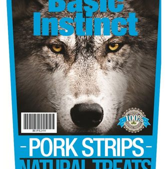 Basic Instinct Pork Strips Natural Dog Treats 200g Hot on Sale