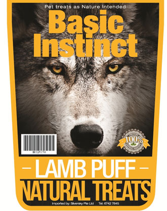 Basic Instinct Lamb Puff Natural Dog Treats 170g Supply