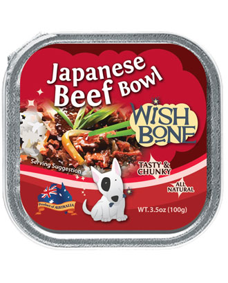 Wishbone Grain Free Japanese Beef Bowl Tray Dog Food 100g Supply