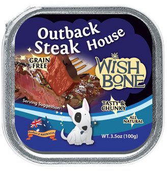 Wishbone Grain Free Outback Steak House Tray Dog Food 100g Online Sale