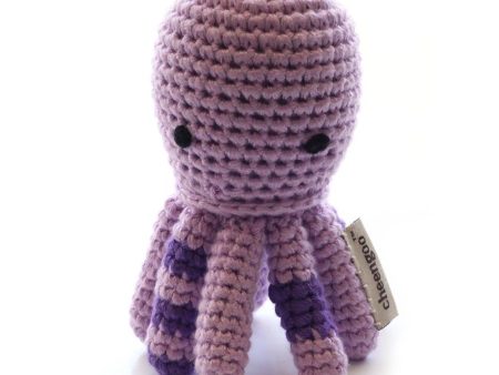 Handmade Bamboo Crochet Teething Rattle - Octopus For Cheap