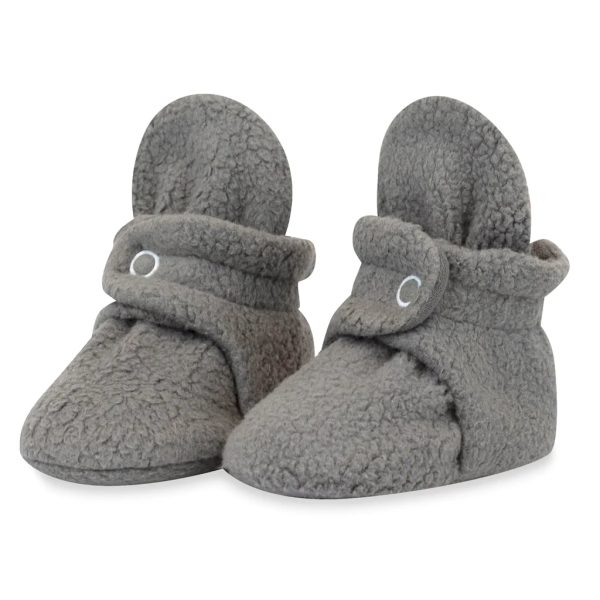 Cozie Fleece Baby Booties - Gray Supply