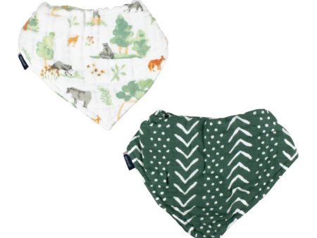 Classic Muslin Bandana Bibs - Forest Friends + Mudcloth on Sale