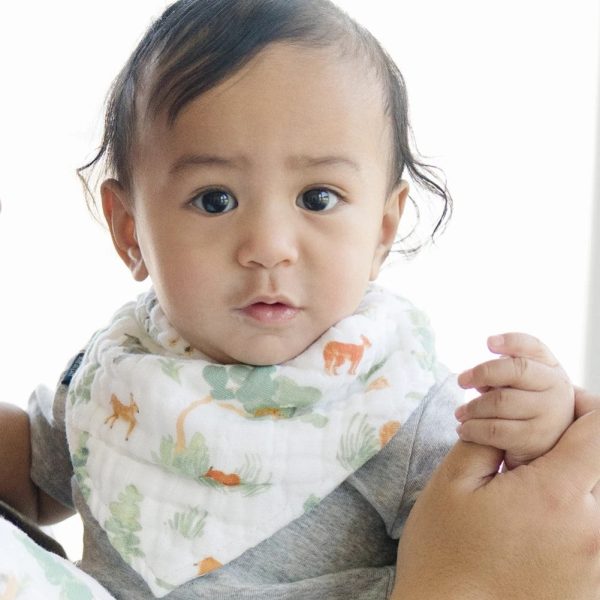 Classic Muslin Bandana Bibs - Forest Friends + Mudcloth on Sale