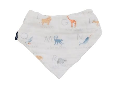 Oh So Soft Muslin Bandana Bib - Animal Alphabet on Sale