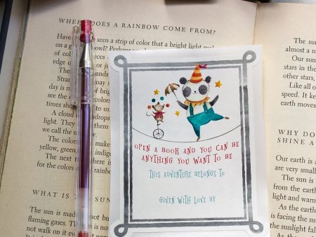 Circus Panda Bookplate for Gift Books For Cheap