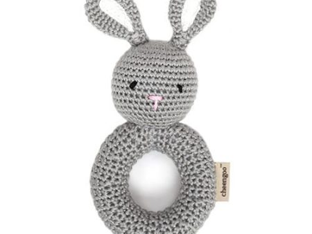 Handmade Crochet Teething Ring Rattle - Bunny For Cheap