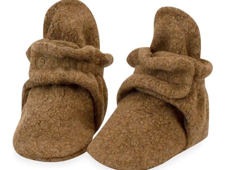 Cozie Fleece Baby Booties - Heather Mocha Discount