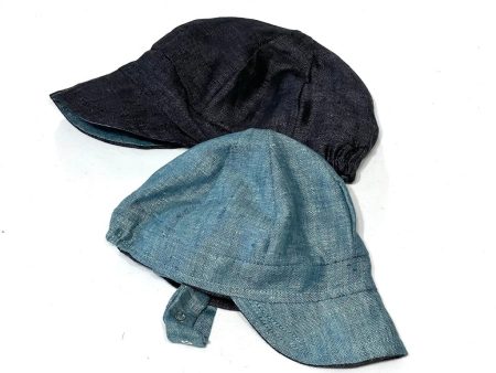 Organic Reversible EcoCap Sun Hat - Seaside Linen Hot on Sale