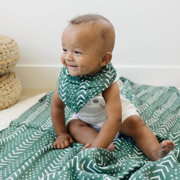 Classic Muslin Bandana Bibs - Forest Friends + Mudcloth on Sale